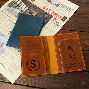 Leder-Passhalter, benutzerdefinierte Passhalter, Pass-Brieftasche, Paar Geschenk, personalisierter Passhalter, Reise-Accessoires
