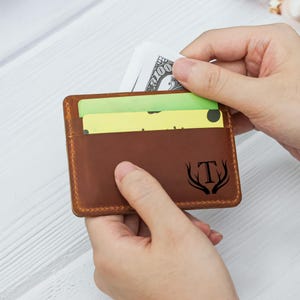 Leren kaarthouder, creditcardhouder, ultradunne kaarthouder cadeau, creditcardhouder, eenvoudige kaarthouder portemonnee, kleine leren kaarthouder