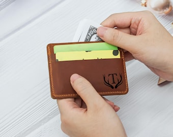Leather card holder, credit card holder,ultra-thin card holder gift,credit card holder, simple card holder wallet, small leather card holder