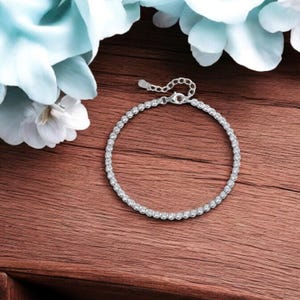Tennis Armband, 925 Sterling Silber, funkelnder CZ, Zirkonia, platiniert, Armband für Frauen, Schmuck Geschenk