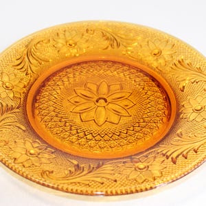 Vintage Amber Tiara Glass Salad/Sandwich Plate by Indiana Glass Co
