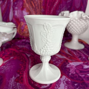 Indiana Milk Glass Goblet 1940&#39;s
