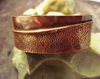 Custom Request Copper forged fold form wide bracelet