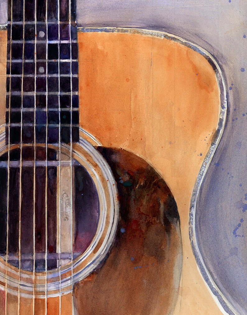 Martin Guitar 00028H Watercolor Art Print Size 8.5 X 11 or - Etsy