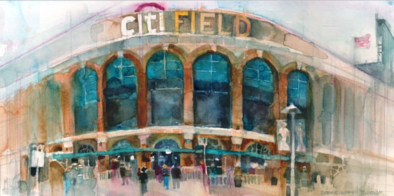 New York Mets Art Print CitiField Sports New York Sports Queens Bar Decor image 1