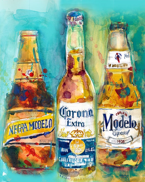 Mexican Beer Negra Modelo Corona Modelo Beers Print From - Etsy