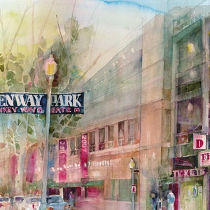 Art Print - Fenway Park - Red Sox  - Quaility Print from Original Watercolor - Great for Man Cave