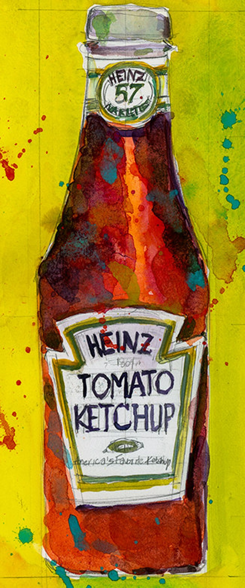 Heinz Tomato Sauce kitchen Decor Original Print image 1