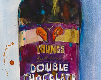 YOUNG'S DOUBLE CHOCOLATE Stout  Beer Art Print Giclee or Archival print