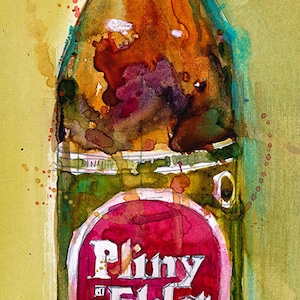 Pliny The Elder  Russian River Brewing Company Beer Art Print- Giclee  from Original Watercolor - Man Cave