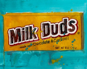 Milk Duds - Blue Background  - kitchen Decor-  Resturant - Vintage Candy