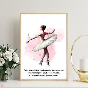 Affiche danseuse classique, danseuse étoile, aquarelle