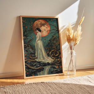 Lilith Goddess Art Print: Dark Feminine Energy Wall Decor (Digital Download