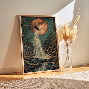 Lilith Goddess Art Print: Dark Feminine Energy Wall Decor (Digital Download