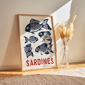 Vintage Sardines Print: Retro Kitchen Wall Art (Digital Download)
