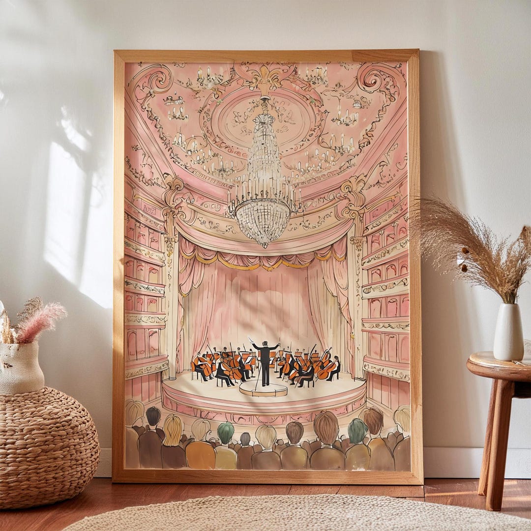 Pink Opera Icon Pink Opera House Print, Feminine Aesthetic Wall Art (digital Download ...