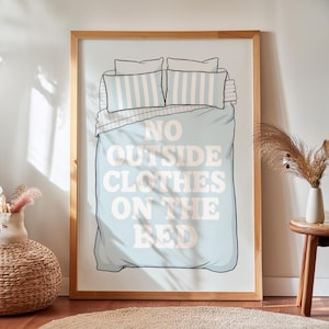 Stampa "No Clothes Outside" - Divertente decorazione per la camera da letto, arte minimalista (download digitale)