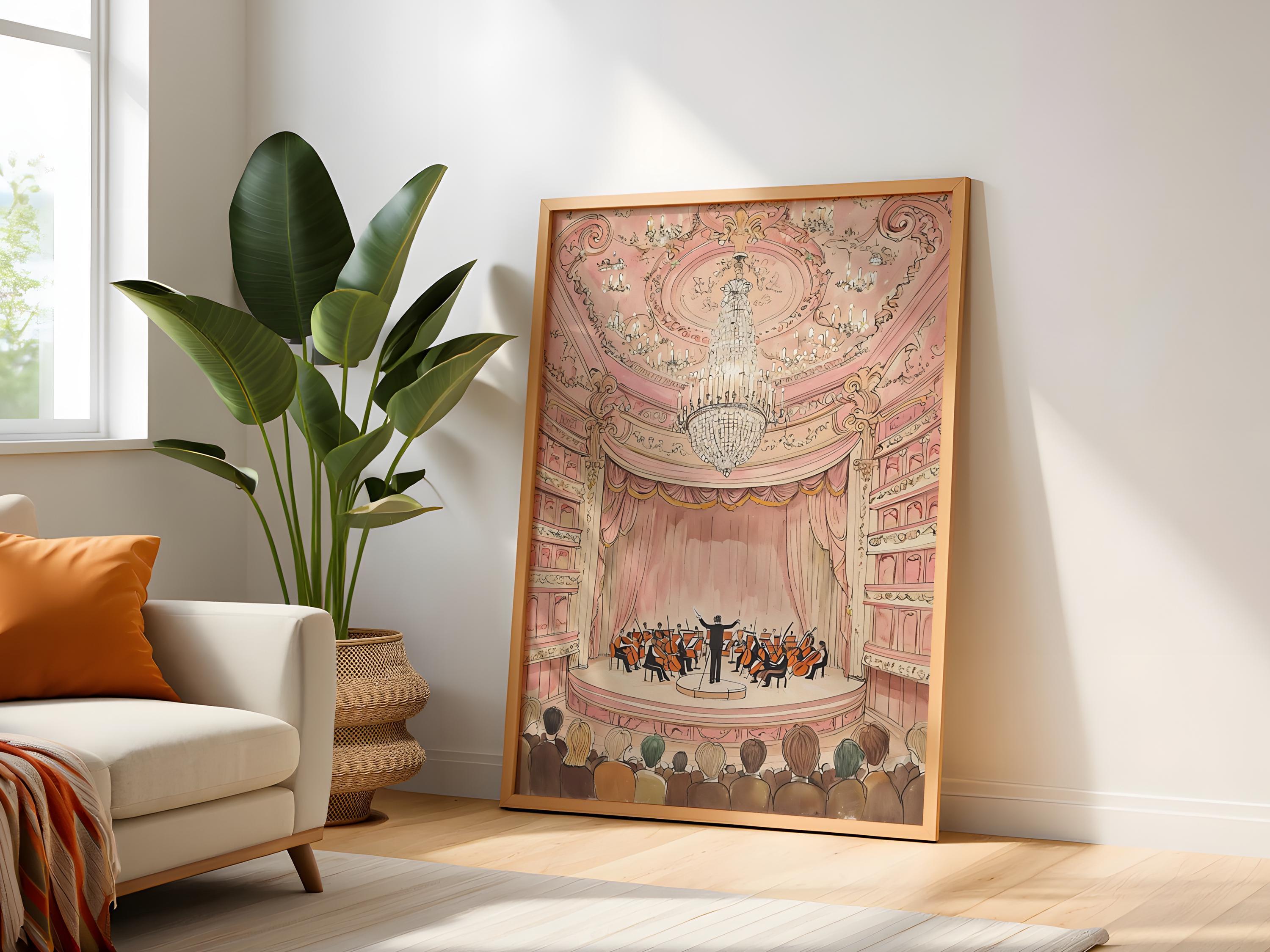Pink Opera Icon Pink Opera House Print, Feminine Aesthetic Wall Art (digital Download ...