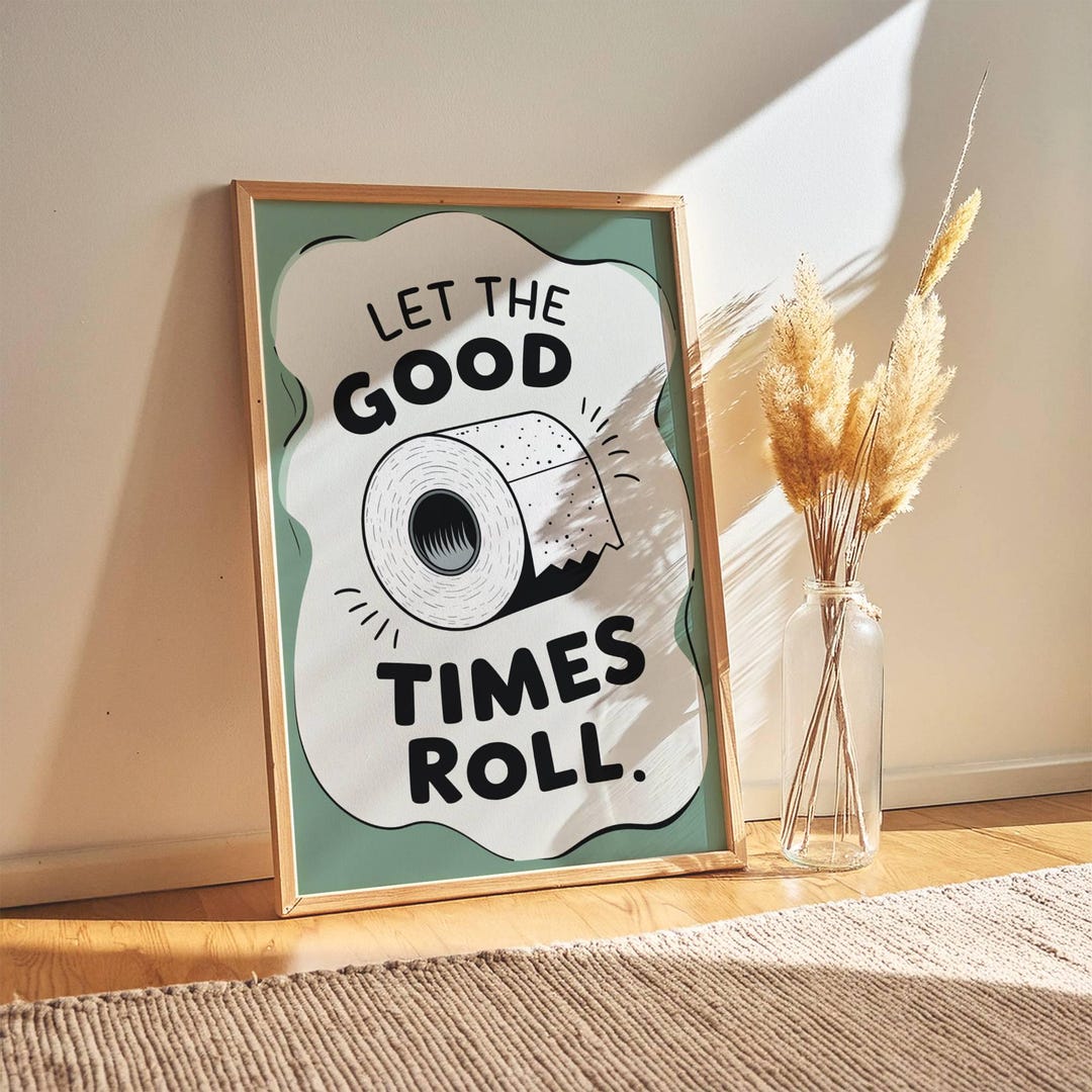 Funny Bathroom Pun Art Print: Quirky Toilet Humor Wall Decor (digital ...
