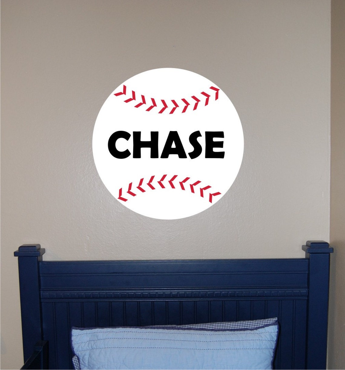 Personalized Baseball Wall Decal Baseball Name Decal Etsy