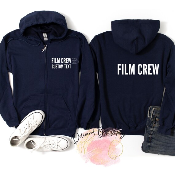 Film Crew Full Zip Hoodie, Custom Movie Set Sweatshirt, Director's Gift, Cinematographer Jacket, Camera Operator Zip Up, Film Lover Apparel