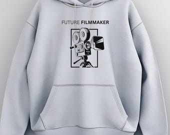 Anpassningsbar filmstudenthoodie - Gåva för huvudämnet grafisk design, filmälskare, universitetskläder, personlig filmfotografhoodie, film