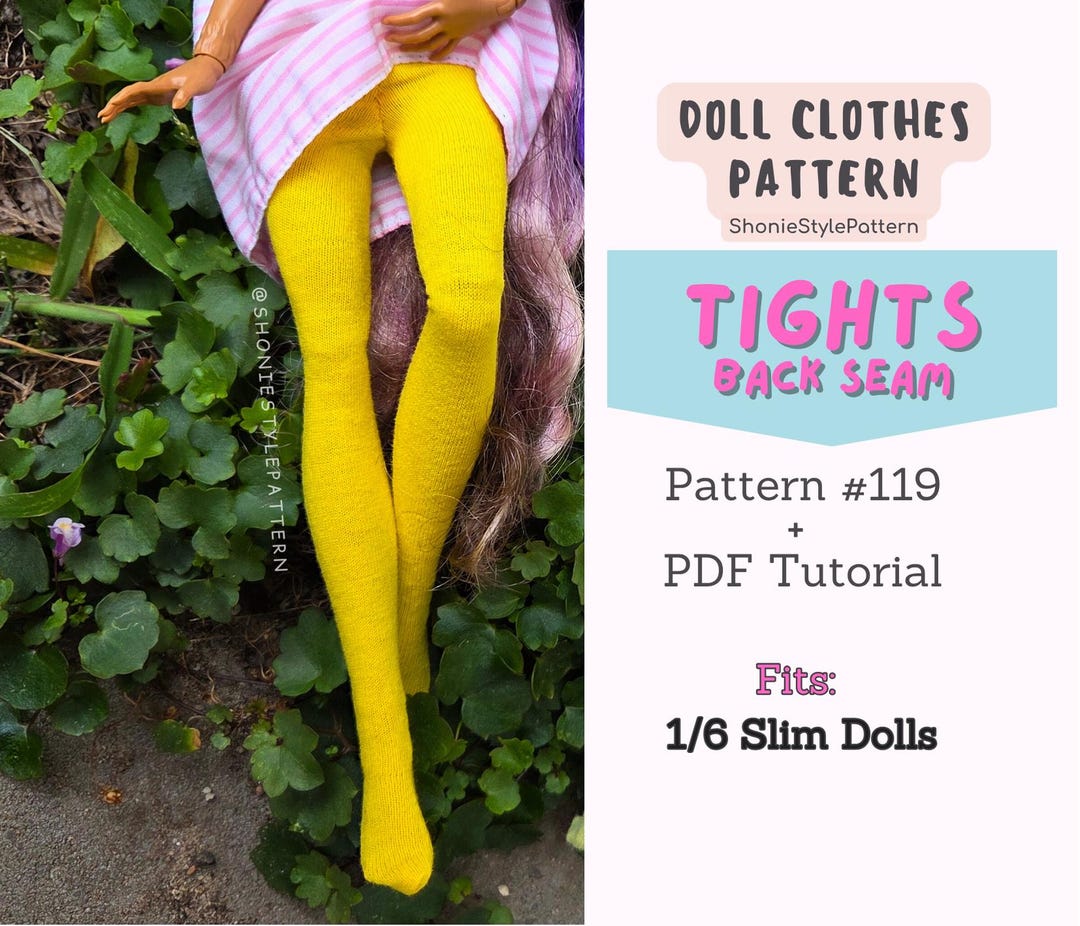 Tights Sewing Pattern for 1/6 Dolls (slim Body, Back Seam) – PDF ...