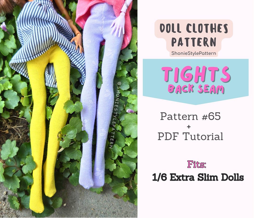 Tights Sewing Pattern for 1/6 Dolls (extra Slim Body, Back Seam) – PDF ...