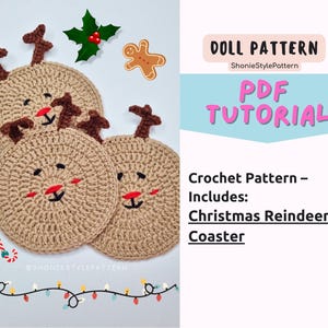 Weihnachtliche Rentier-Untersetzer Häkelanleitung (PDF-Muster)