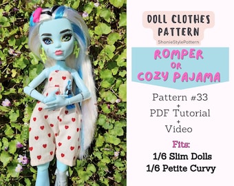 Jumpsuit / Pajamas Sewing Pattern: Fits G3 Dolls (PDF Pattern)