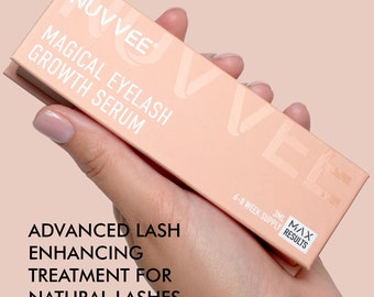 Eyelash Serum for Longer, Thicker, Fuller-Looking Lashes | 3ML | 6-8 Weeks Supply | Visible Results in 4 Weeks - NUVVEE Lash Serum
