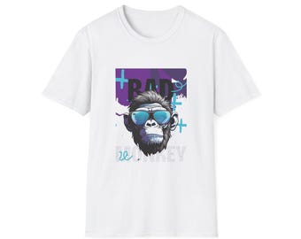 Bad Monkey Graphic Unisex T-Shirt, Fun Animal Tee, Gift for Kids, Casual Wear, Summer Style, Trendy Graphic Top