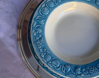 Ceramica Quadrifoglio Blue Fruits and Leaves Pattern Dinnerware