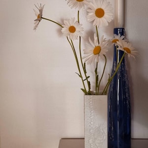 Vintage Kaiser Biscuit Porcelain Vase, West Germany Mid Century Modern Ceramic, Ammonite Fossil Relief Matte White Decor Collectible, 1970th