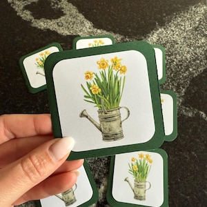 cartes fleurs jaunes | notes de boîte à lunch | cartes de printemps | merci des cartes | mini-cartes carrées | cartes et enveloppes | lot de 8