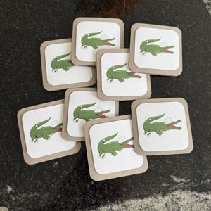 cartes alligator | notes de boîte à lunch | cartes | merci cartes de correspondance | mini-cartes carrées | cartes et enveloppes | lot de 8