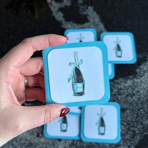 cartes de prosecco | notes de boîte à lunch | cartes | merci des cartes | mini-cartes carrées | cartes et enveloppes | lot de 8