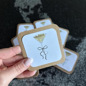Cartes Martini | notes de boîte à lunch | cartes | merci des cartes | mini-cartes carrées | cartes et enveloppes | lot de 8