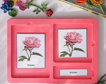 Montessori Tray for 3-Part Cards | Single Tray or Sets | Preschool Learning Tray | Homeschool & Classroom Material