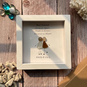 Best Friends Never Apart Pebble Art, Custom Bestie Decor, Birthday Gift for Friend, Bestie Gifts, Best Friend Gifts, Friendship Gifts