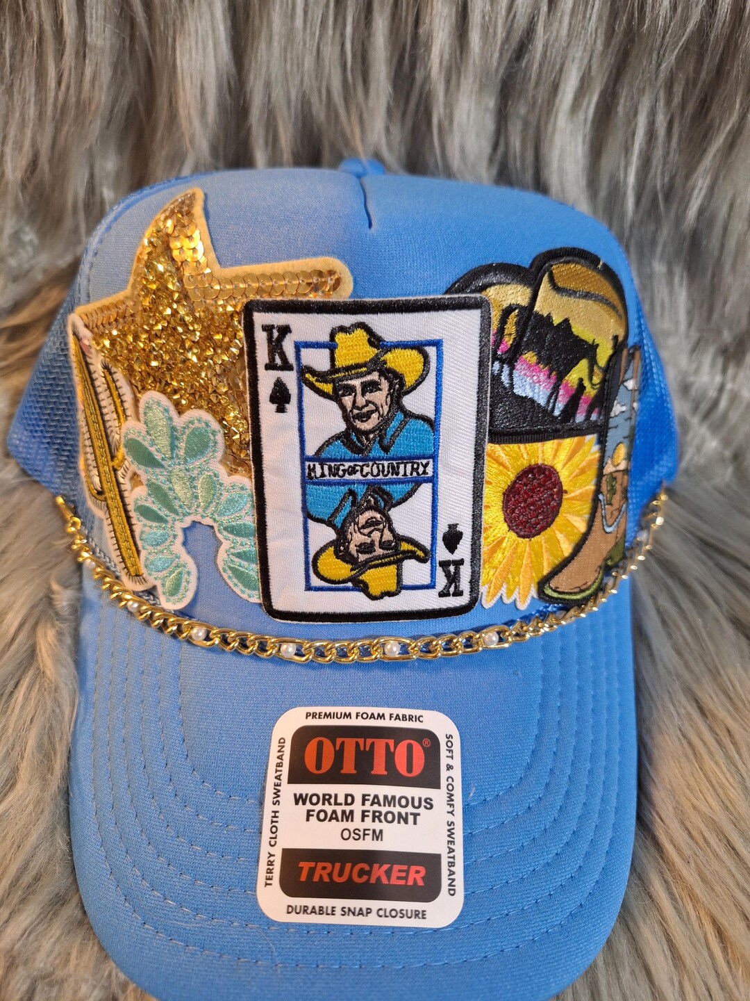 George Strait Patch Hat With Chain - Etsy