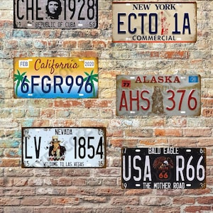 Metal plate, decoration, America, USA, Cuba, California, Route 66, New York, gift, home decor, vintage license plate, metal