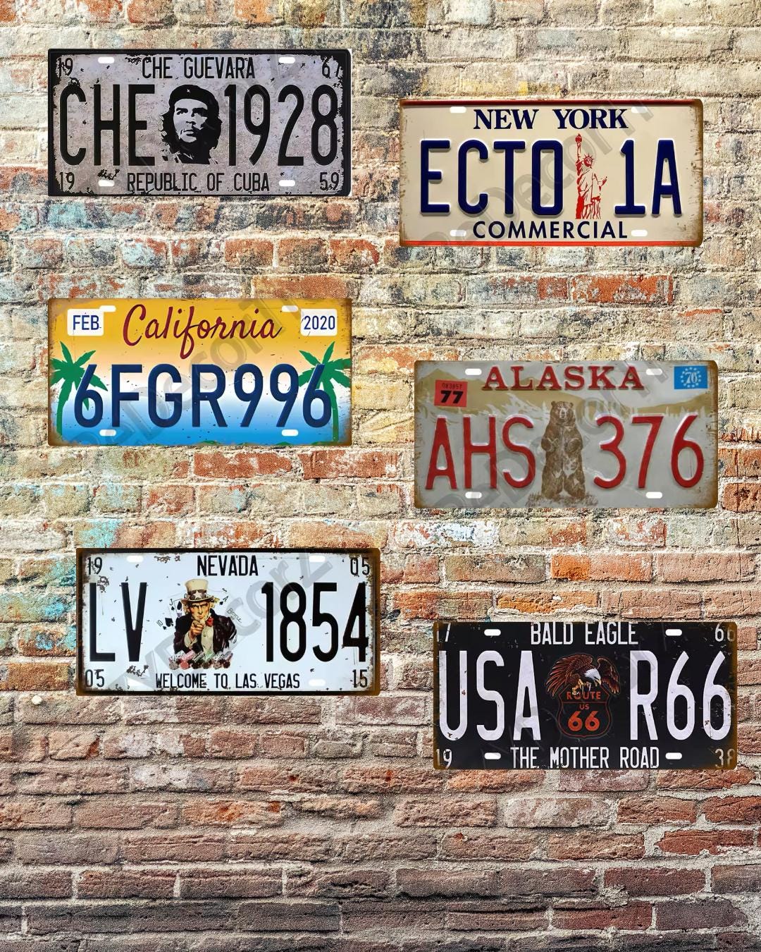 Plaque D'immatriculation Décorative Los Angeles California - Métal 15,2x30,5 Cm, étanche, Pré-percée, Pour Décoration Murale