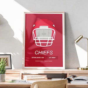 Minimalist Kansas City Chiefs Helmet Poster, NFL Poster, Kansas City Chiefs Poster, Office Wall Art, Minimalist Poster Download