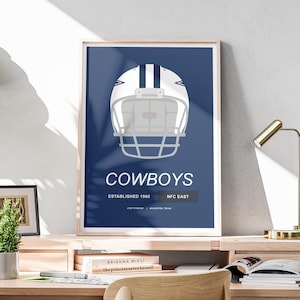 Minimalist Dallas Cowboys Helmet Poster, NFL Poster, Dallas Cowboys Poster, Office Wall Art, Minimalist Poster Download