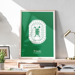 Minimalistisches TD Garden Poster, NBA Poster, Boston Celtics Poster, Büro Wandkunst, Minimalistisches Stadion Poster Download