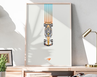 Minimalist McLaren F1 Poster, Formula 1 Gift, F1 Wall Art, Formula 1 Poster, F1 Digital Print, McLaren Formula 1 Poster, Minimalist F1