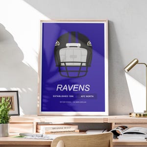Minimalist Baltimore Ravens Helmet Poster, NFL Poster, Baltimore Ravens Poster, Office Wall Art, Minimalist Poster Download