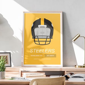 Minimalist Pittsburgh Steelers Helmet Poster, NFL Poster, Pittsburgh Steelers Poster, Office Wall Art, Minimalist Poster Download