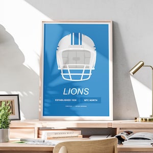 Minimalist Detroit Lions Helmet Poster, NFL Poster, Detroit Lions Poster, Office Wall Art, Minimalist Poster Download